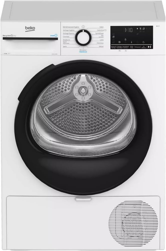 Sèche-linges avec pompe à chaleur Beko – 65 dB | Blanc, D3H211393 W