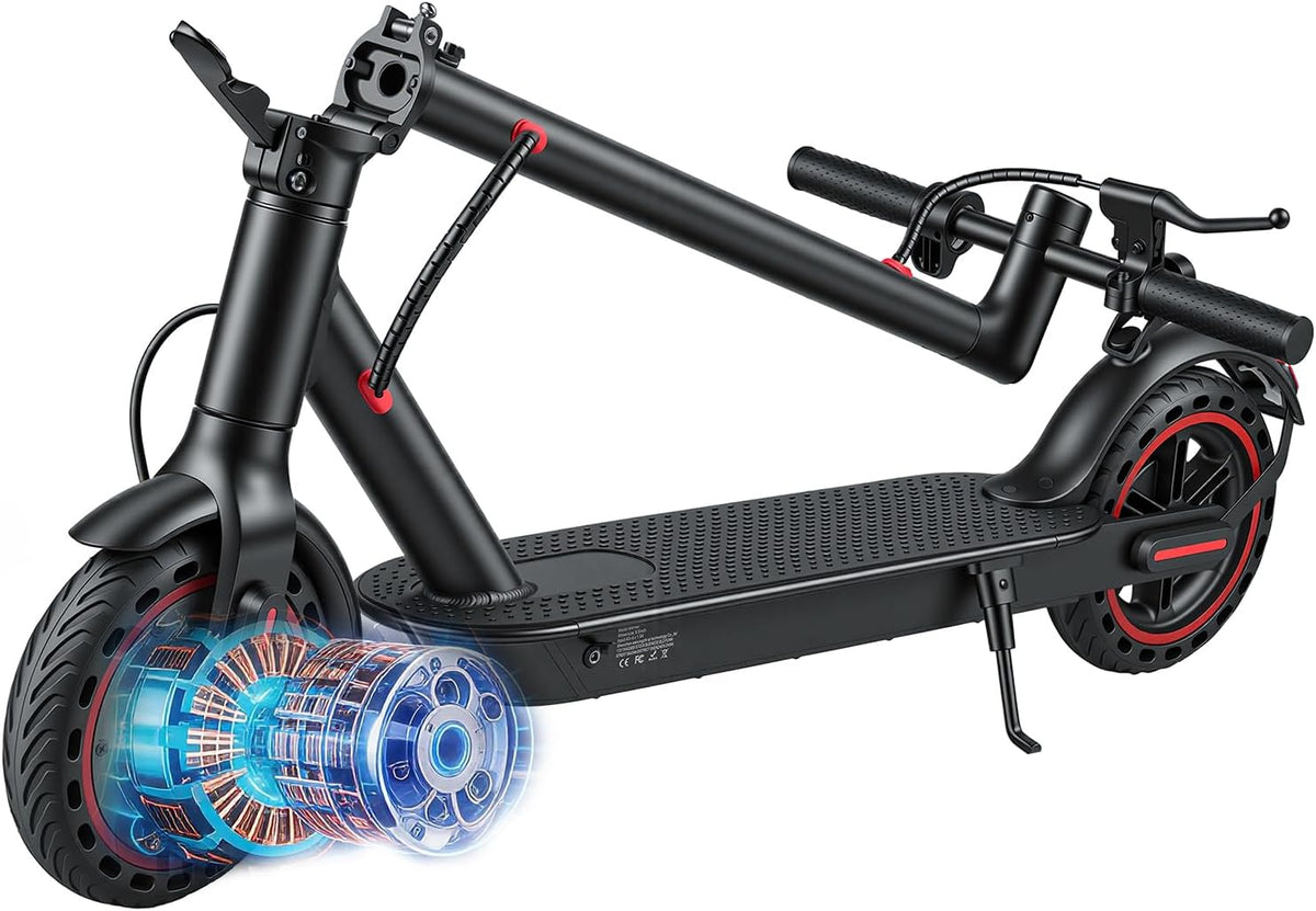 Trottinettes électriques Sypeeot – 10 Pouces | Noir/Rouge, Trottinette électrique Pliable pour Adultes – autonomie de 25 à 40 km