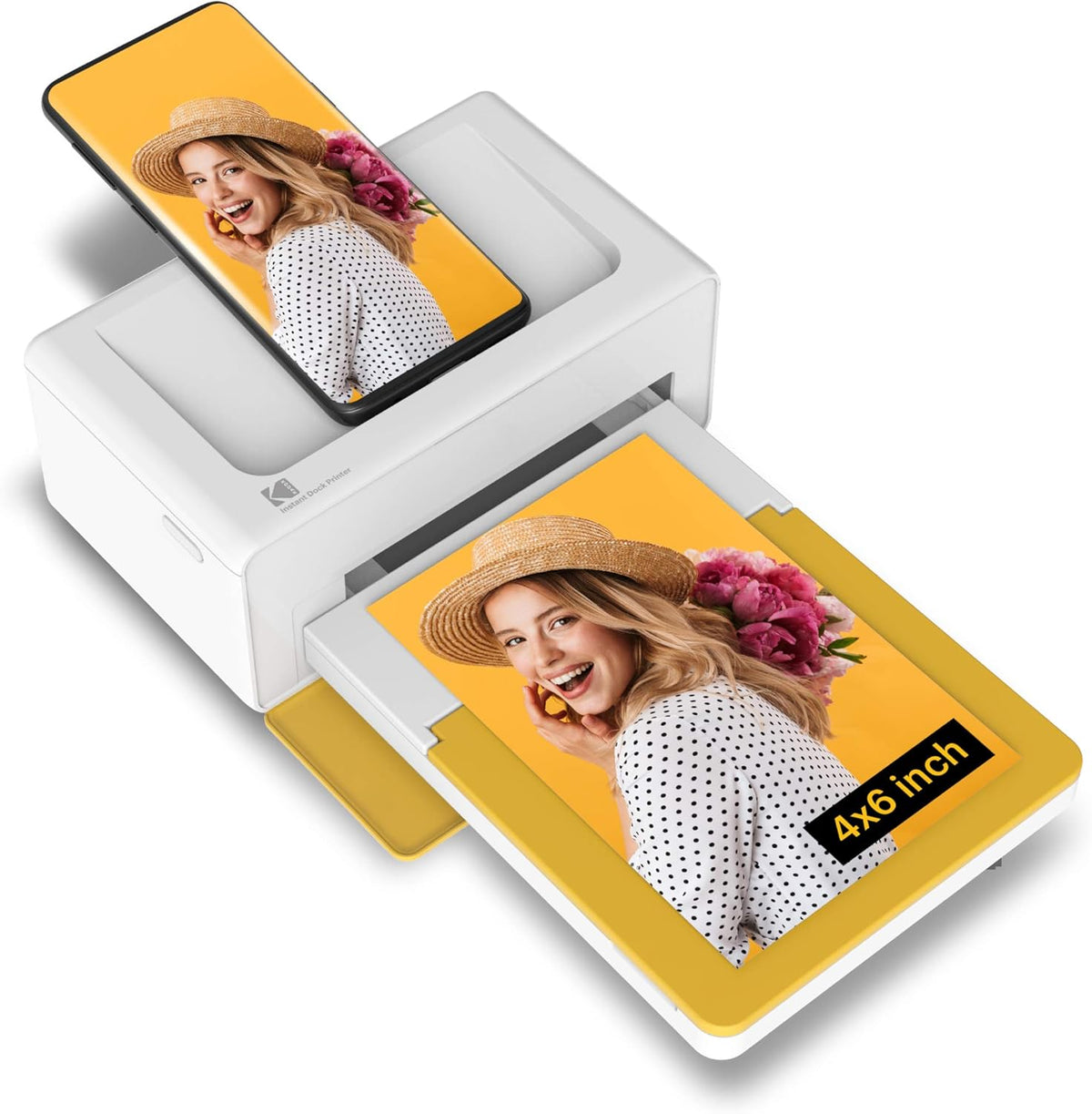 Imprimantes photo KODAK – 10x15 cm | Blanc, Dock Plus 4Pass Imprimante Photo ( ) + 10 Papier Photo