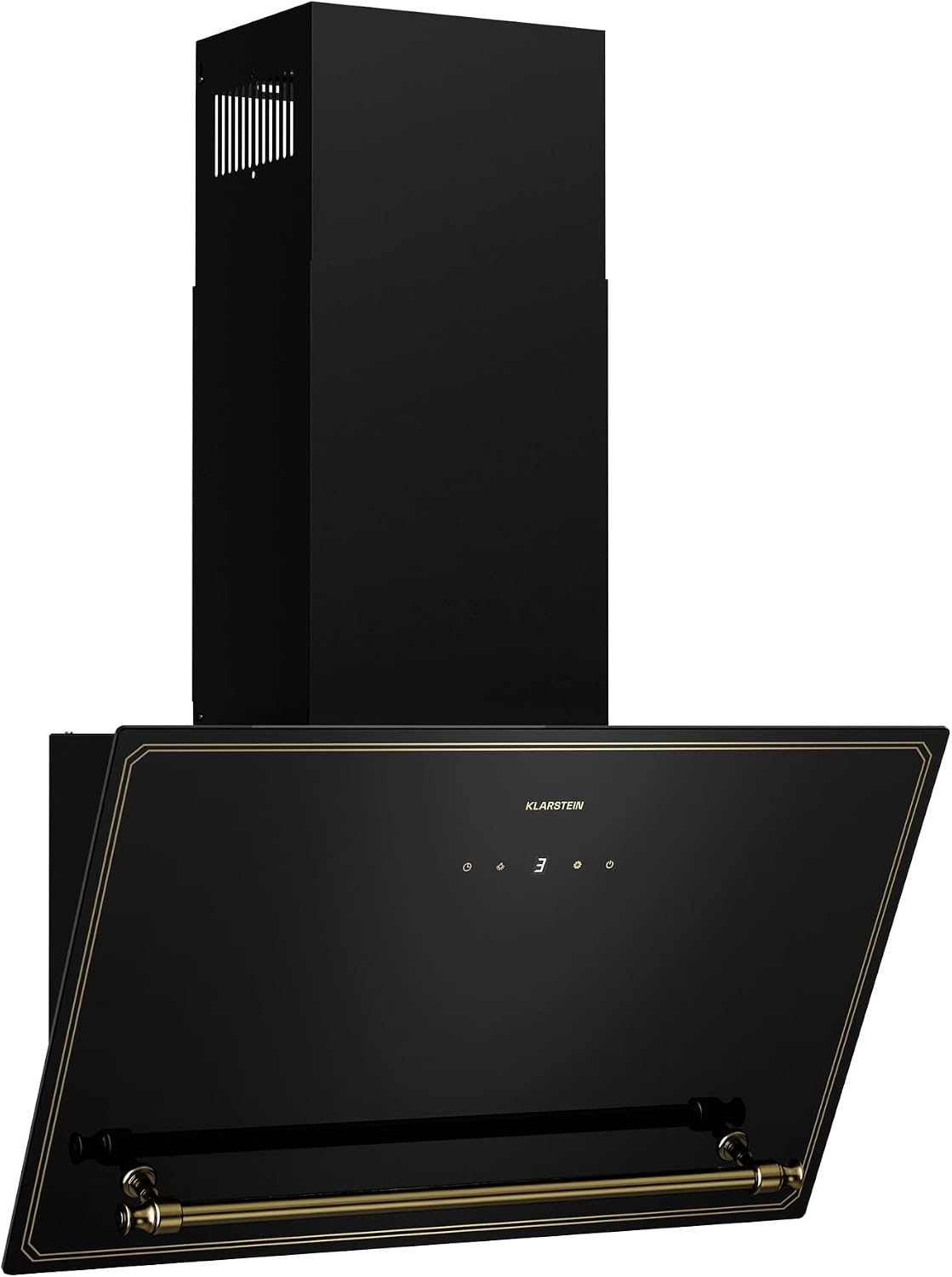 KLARSTEIN hotte aspirante, 60 cm – 400 m | 52 dB, Noir/Or – Victoria - Hotte Cuisine Angulaire | Débit ³/h, Écran LED