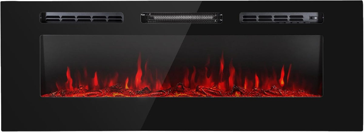 Cheminées électriques KLARSTEIN | 1800 W, Noir – Cheminée Electrique Encastrable | Chauffage Electrique, Télécommande Inclus