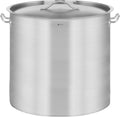 Marmites Royal Catering | 98 L, Argent – Marmite Traiteur en Acier avec couvercle | bord verseur, plaques à induction