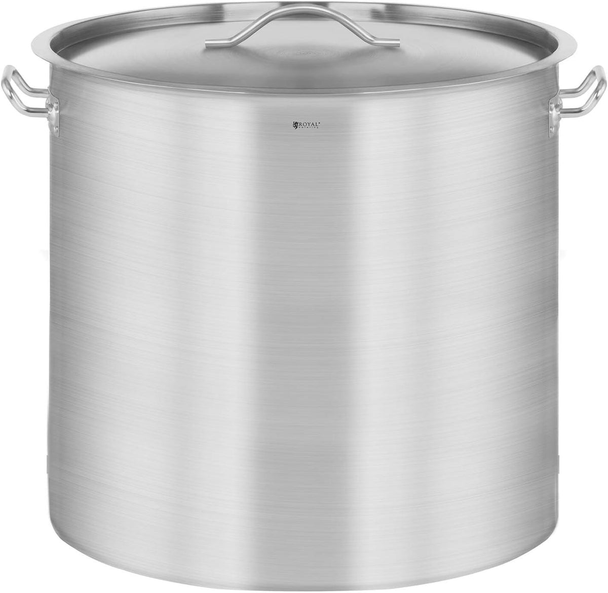 Marmites Royal Catering | 98 L, Argent – Marmite Traiteur en Acier avec couvercle | bord verseur, plaques à induction