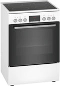 Bosch Cuisinières, 60 cm – Blanc/Noir | HKR39C220 Série 4 Cuisinière électrique, EcoClean Direct – aide au nettoyage