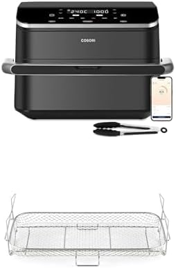 friteuse à air chaud COSORI | 10 L, Noir/Argent – Air Fryer Twinfry | Dual Zone Avec Séparateur Amovible, Capacité Flexible