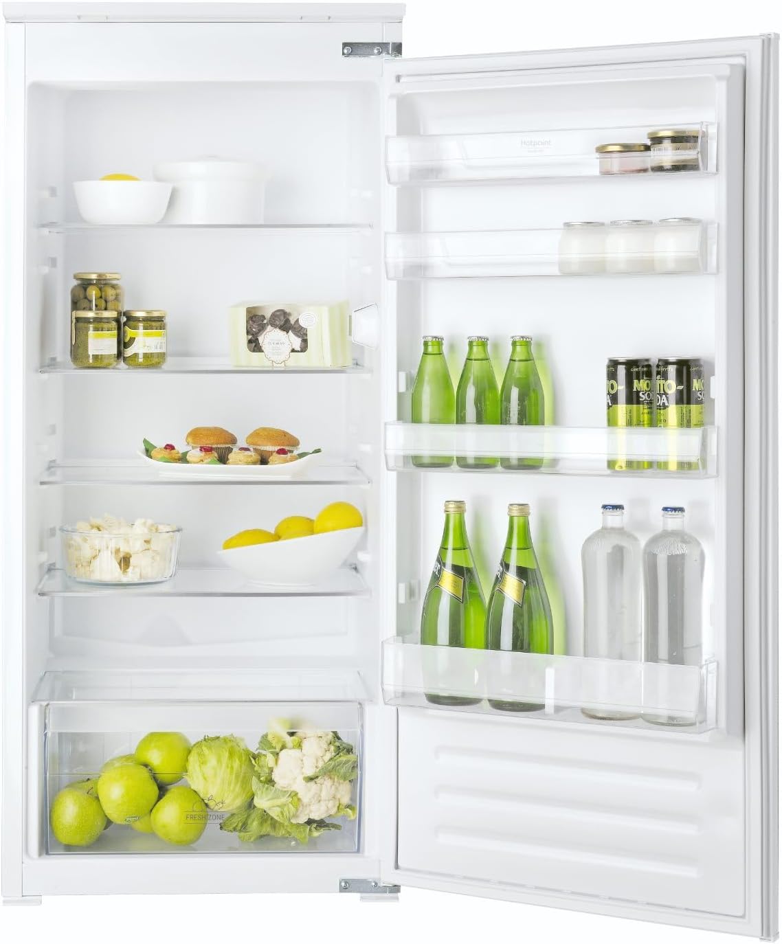 Hotpoint réfrigérateur, frigo – 209 L | 35 dB, 54,5 cm – Blanc | S12A1DHA2FR 1 Porte Encastrable - No Frost, Fresh Zone