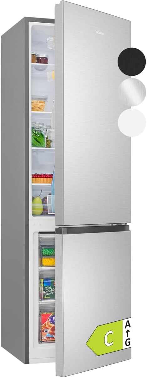 réfrigérateur Bomann | frigo, 55 cm – 268 L | Inox, congélateur indépendant – Eclairage LED
