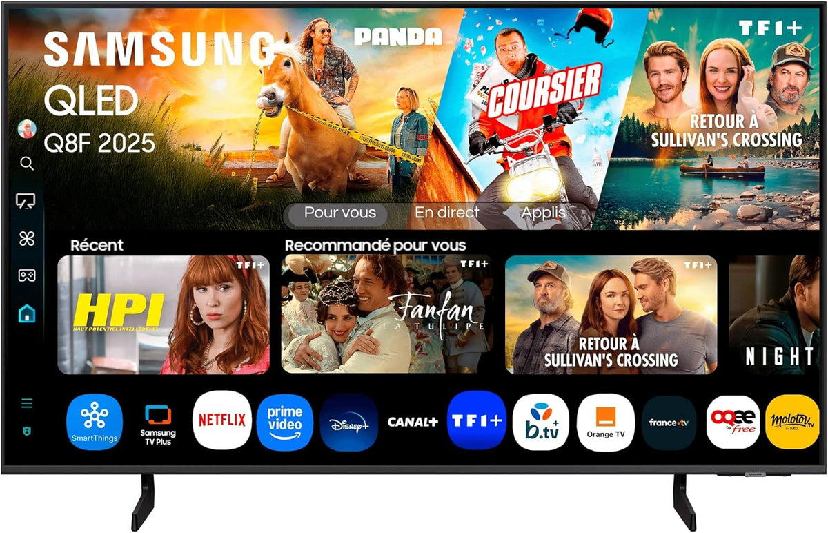 Samsung téléviseur, 43 Pouces – Noir | TV AI QLED 43Q8F 4K Smart TV, Quantum Dots – Q4 AI Processor | Q-Symphony