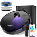 robot aspirateur MONSGA | 3,5 L, Noir – et serpillère | aspirateur robotique 6000 Pa avec station de vidange automatique