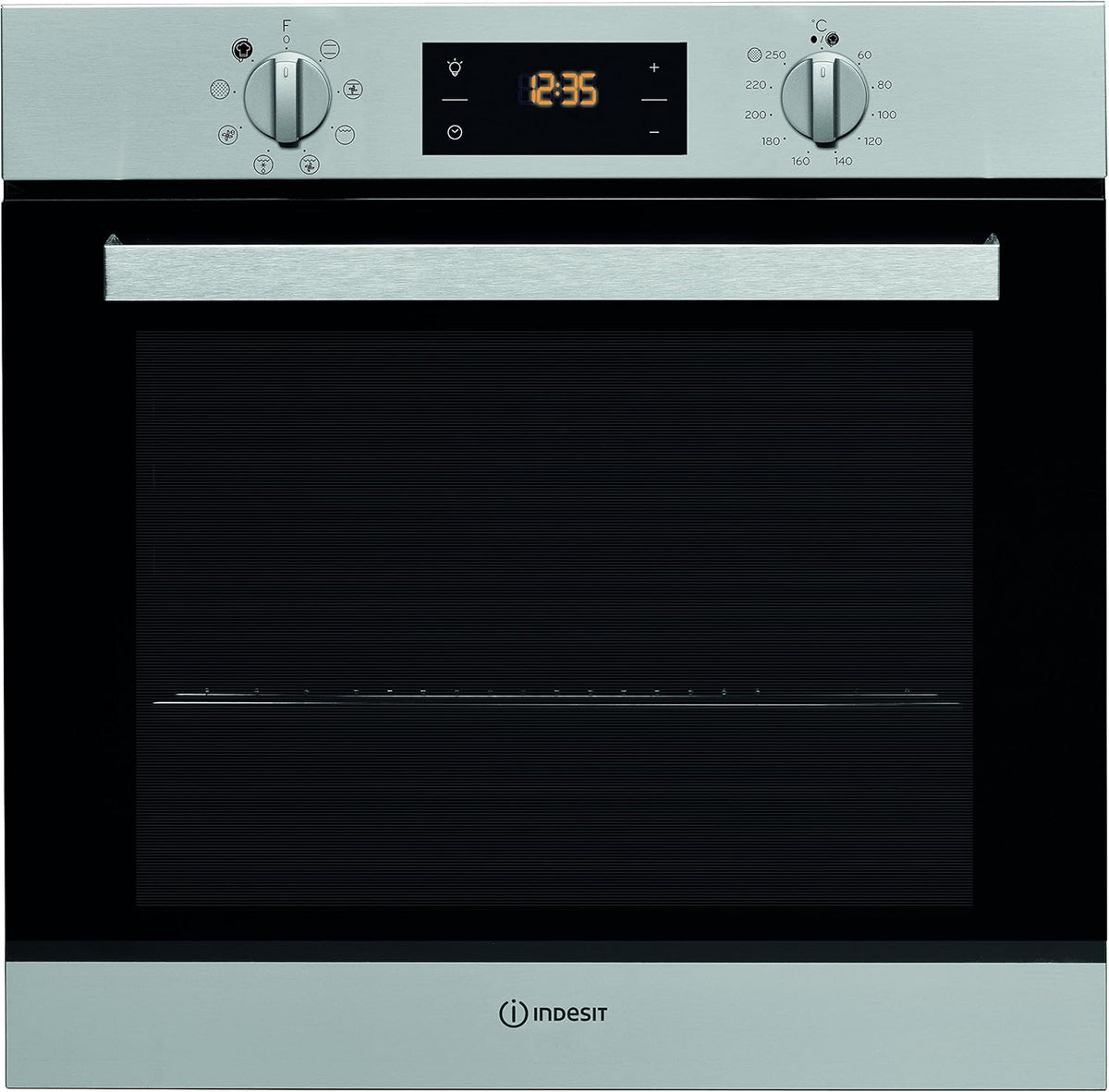 Indesit four encastrable, 66 litres – Noir/Argent | pyrolyse IFW6540PIX, 7 modes de cuisson