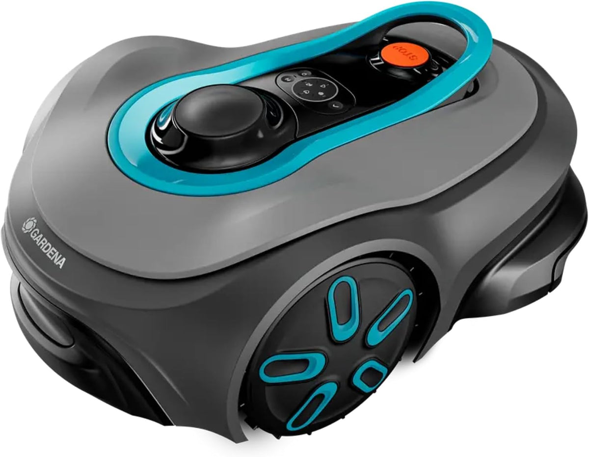 Tondeuses robot Gardena | 57 dB, Gris/Noir/Bleu – Smart Sileno Free 1500 Robot tondeuse avec contrôle Wi-Fi