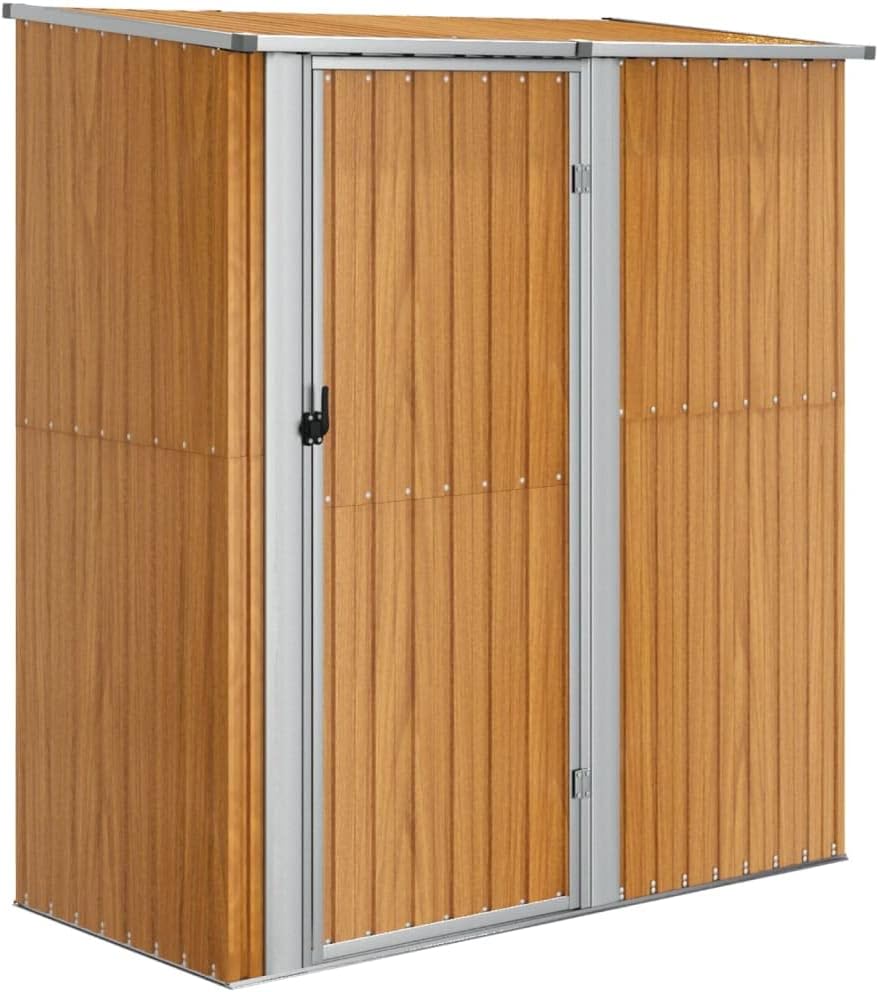 Abris de jardin vidaXL | 180,5 x 97 x 209,5 cm (l x P x H), acier galvanisé – plastique | Bois/Gris, Abri de Jardin 180