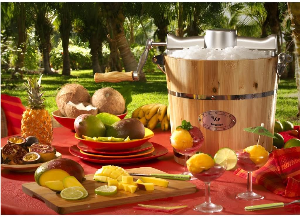 Électroménager spécialisé Vente | 3.5 L, Aluminium – Bois | Sorbetiére électrique GIVRETO