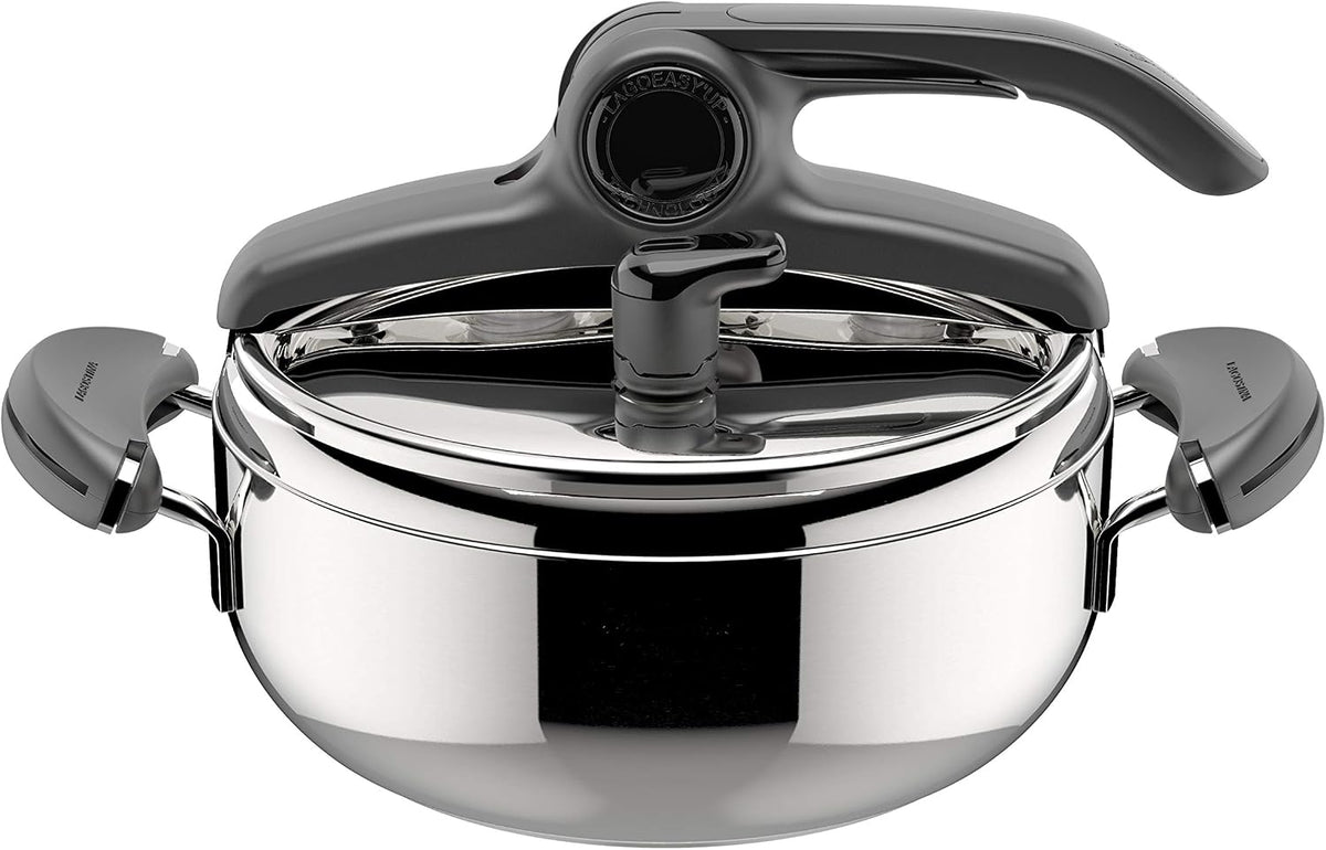 Casseroles poêles et faitouts Lagostina – 3,5 L | 22 cm, Argent/Noir – Mia Lagoeasy'UP Autocuiseur en Acier Inoxydable 18/10 Ø