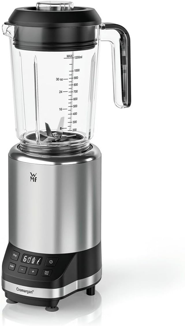 blender WMF | 1,2 L, 1200 W – Argent/Noir | 6 vitesses, 3 programmes auto – Accessoires en Tritan sans BPA | Inox 18/10 Cromargan