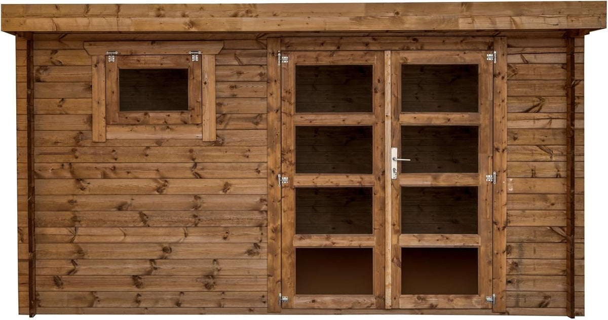 Abris de jardin Abri – s de jardin | 28 mm, 9.9 m – Brun | de Jardin en Bois, EP INT042 – Espace utile ² INT042