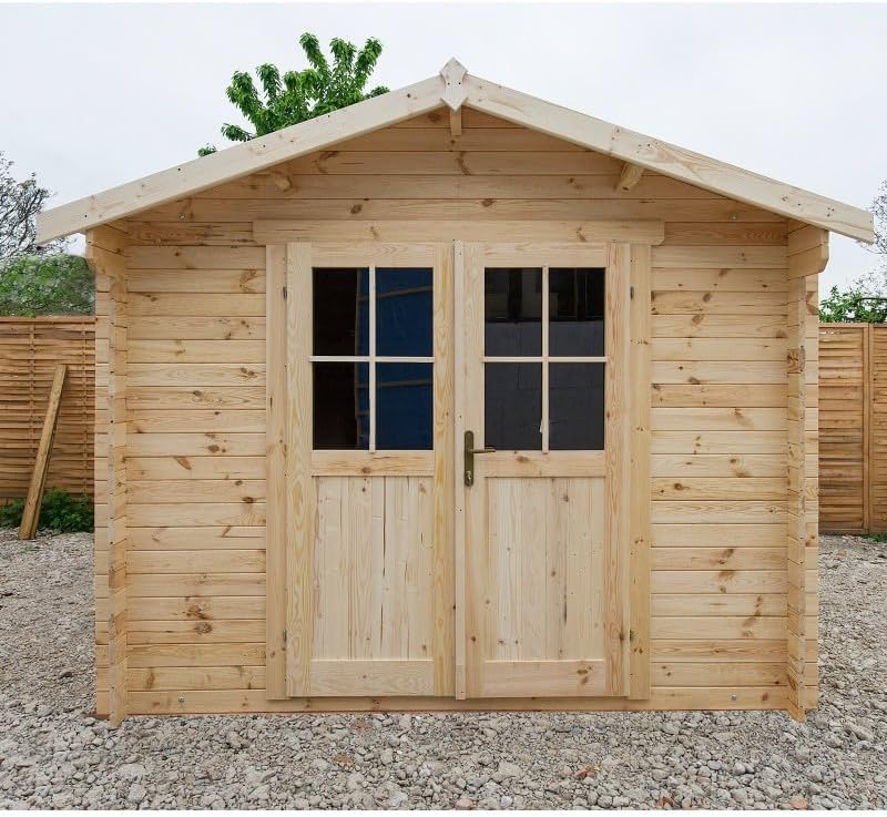 Abris de jardin Gardy Shelter | 9 m, 40 mm – 20 mm | 4 mm, Marron – Abri de Jardin Bois Massif ² | Épaisseur, Toit Voliges