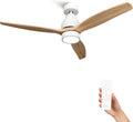 Ventilateurs Mellerware – 45 W | 132 cm, Bois Clair/Blanc – Ventilateur de plafond avec télécommande Brizy! Bright