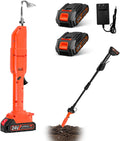 motoculteur WJMRELIABLE – 24 V | 30 mm, Orange – Houe Électrique sans Fil | Electric Hoe Arrache Mauvaise Herbes avec Batterie et Charge