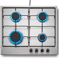 table de cuisson TopStrong | 60 cm, Argent – Plaque de Cuisson Gaz 4 Feuxs Inox | Plaque Gaz 4 Feux en Acier Inoxydable