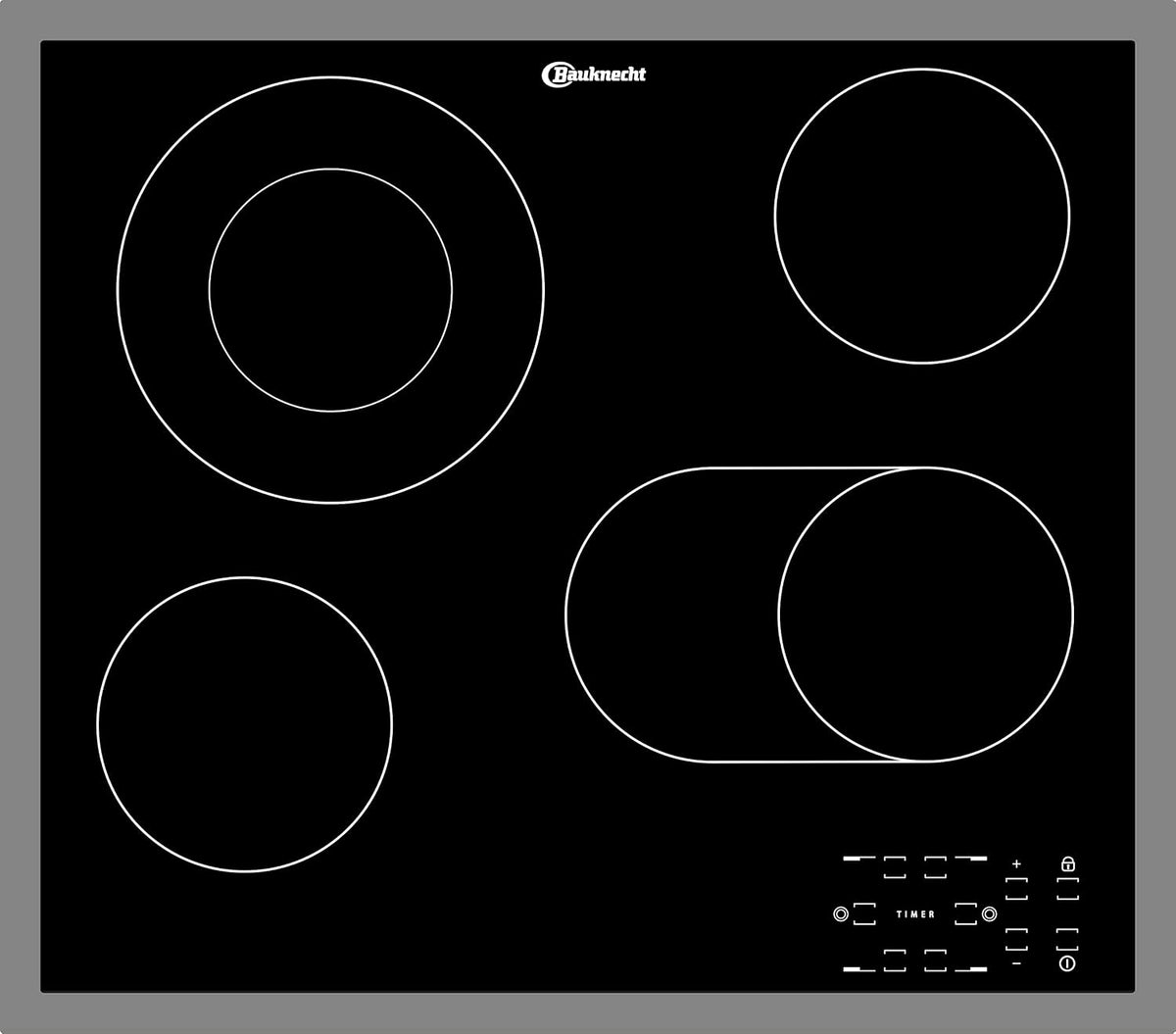Tables de cuisson Bauknecht | 60 cm, Noir/Gris