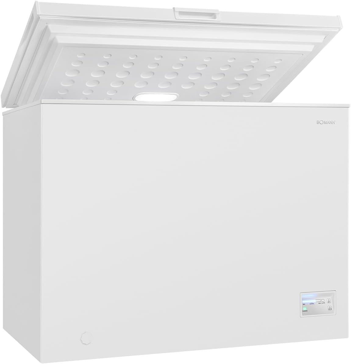 Bomann réfrigérateur, frigo – 198 L | 12 kg, 84,5 x 102,6 x 61,6 cm – Blanc | Congélateur Coffre GT7356-4 Étoiles, Éclairage LED