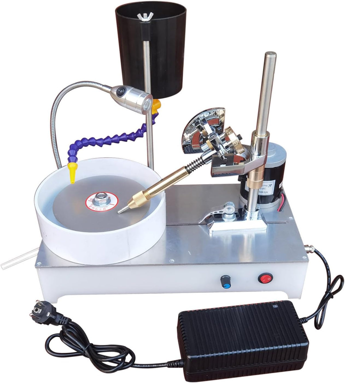 polisseuse QuinteZhenTially | 120 W, 2800rpm – 12,7 Mm | Argent/Noir/Blanc, Machine Polissage Bijoux – Roche Facettes