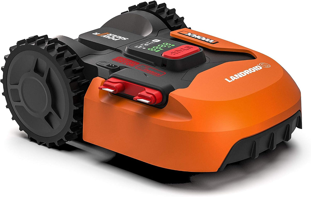 Tondeuses robot WORX – 300 m | Orange/Noir, Landroid - ² - Robot Tondeuse Connecté - WR130E (Installation Facile