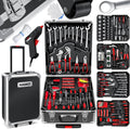 Rangement des outils Masko | Noir/Argent/Rouge, Valise à Outils 969 Pièces – Mallette à Outils en Aluminium Coffret à Outils Set