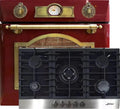 table de cuisson Kaiser, plaque de cuisson – 79 l | 90 cm, Rouge/Noir/Or – gaz naturel et fl.Gas