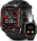 Montres connectées KOSPET – Noir | Tank M4C Montre Connectée Homme, Lampe Torche LED et Talkie-Walkie – Corps Entièrement Métallique