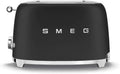 Smeg grille-pain, 950w – Noir | s 2 Fentes Mat - TSF01BLMEU