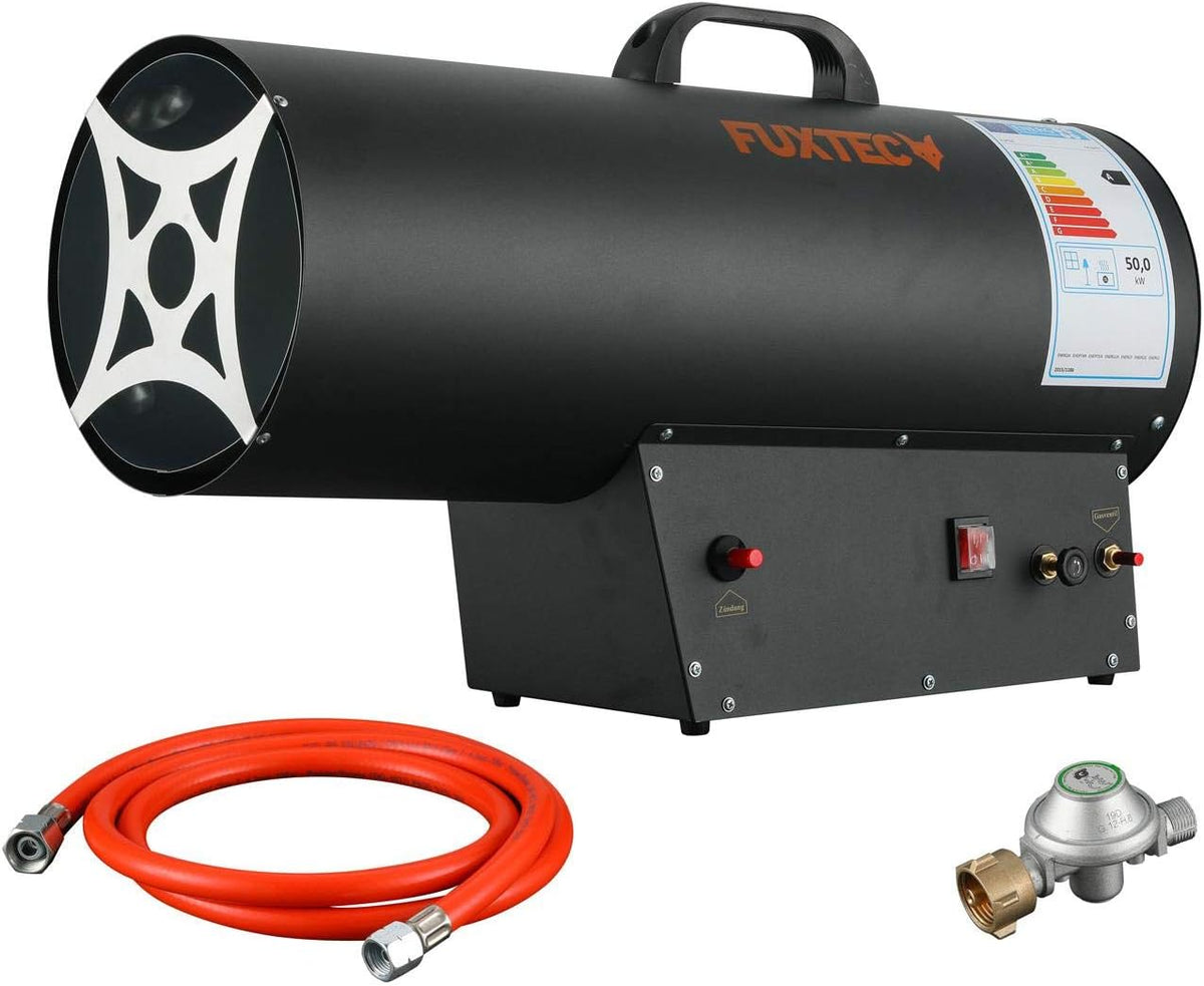Appareils de chauffage extérieur Fuxtec | 50 kW, 650 m – Noir/Rouge | débit d'air ³/h, protection surchauffe (IMPORT ALLEMAGNE)
