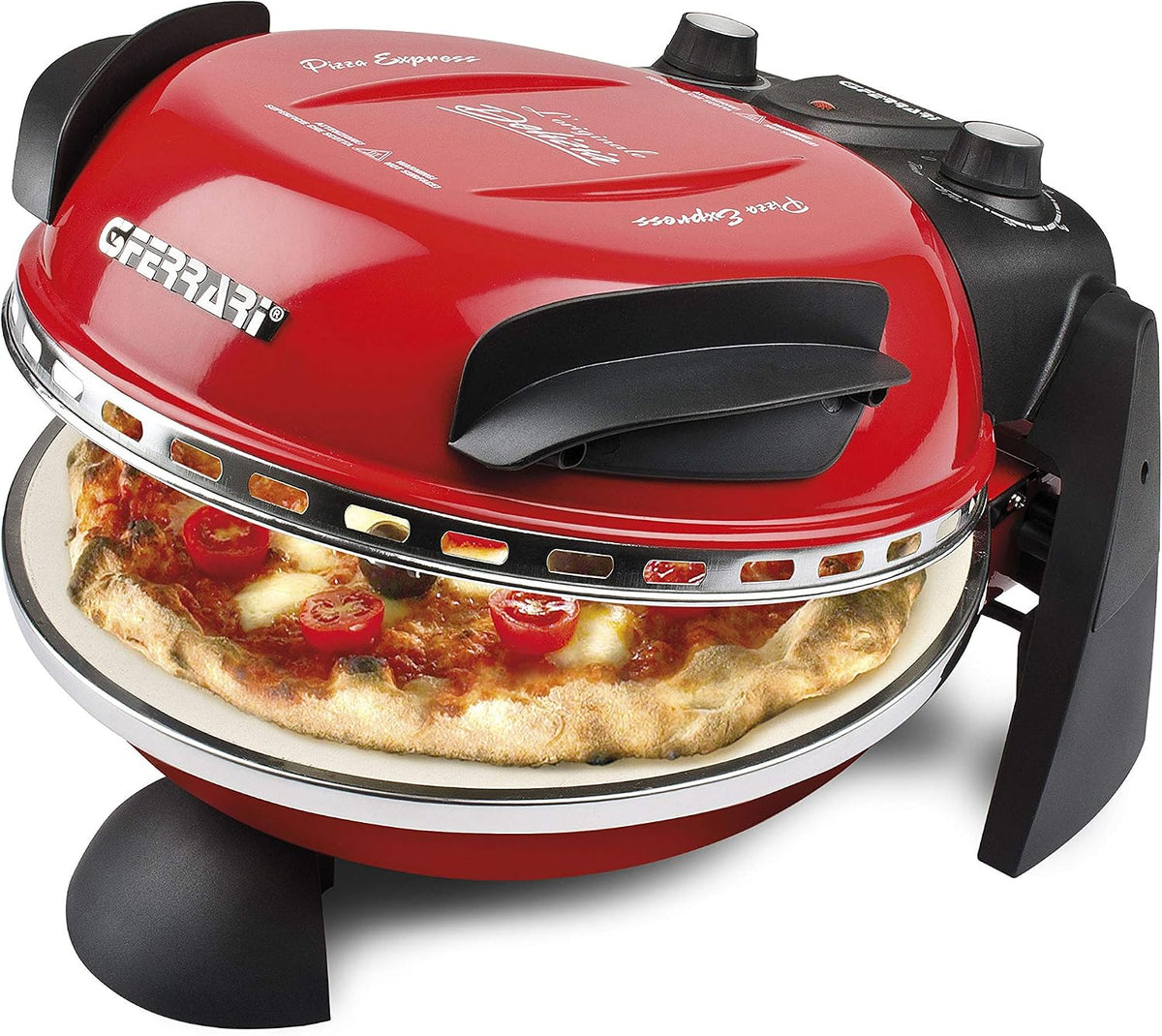 four à pizza G3 Ferrari | 1200 W, Rouge/Noir – G10006 Pizza Express Delizia | Thermostat Réglable jusqu'à 400°C
