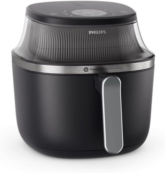 Philips friteuse à air chaud, 7,2 l – Noir | Air Fryer Series 3000 NA341/00, technologie RapidAir Plus – 16 fonctions