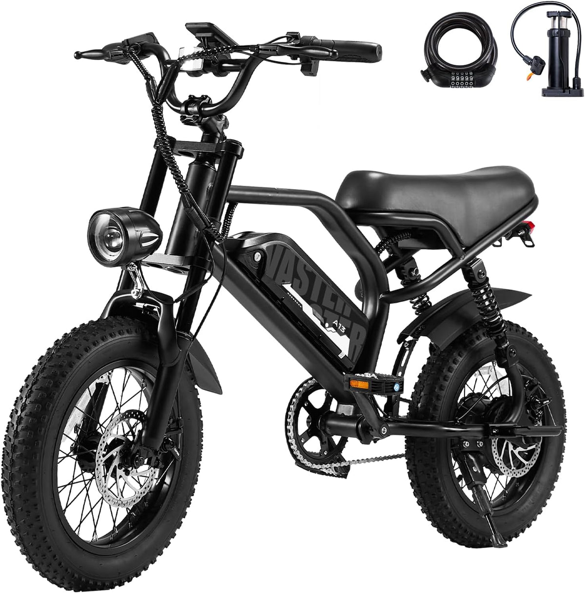 Cyclisme VDL | 16 Pouces, 36 V – 13 Ah | Noir, Vélo Électrique pour Adolescents – 4/ Batterie Amovible | EBike avec 3 Modes de Conduite