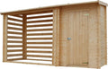 Abris de jardin Habrita Foresta – 4 m2 | 20 mm, Bois – Abri bûcher RB3312 Mono Pente madriers épicéa Massif sans Plancher