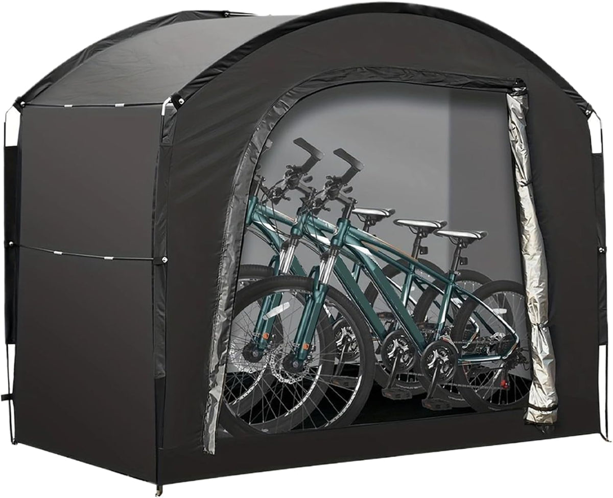 Generico Outillage de jardin, environ 220 x 150 x 185 cm – tissu Oxford avec revêtement en argent 210D | noir, vert – Rangement pour vélo