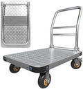 Chariots à 2roues Générique | 454 kg, 16 cm – 91 cm | Argent, Chariot de manutention Robuste de (1000 LB) – Pliable et à Plateau