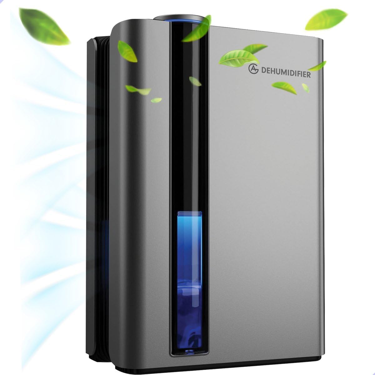 purificateur d'air AG – 1 L | 2,7 L, 35 m – Argent/Noir | 330 deshumidificateur d air et portable, réservoir – pièces jusqu'à ²