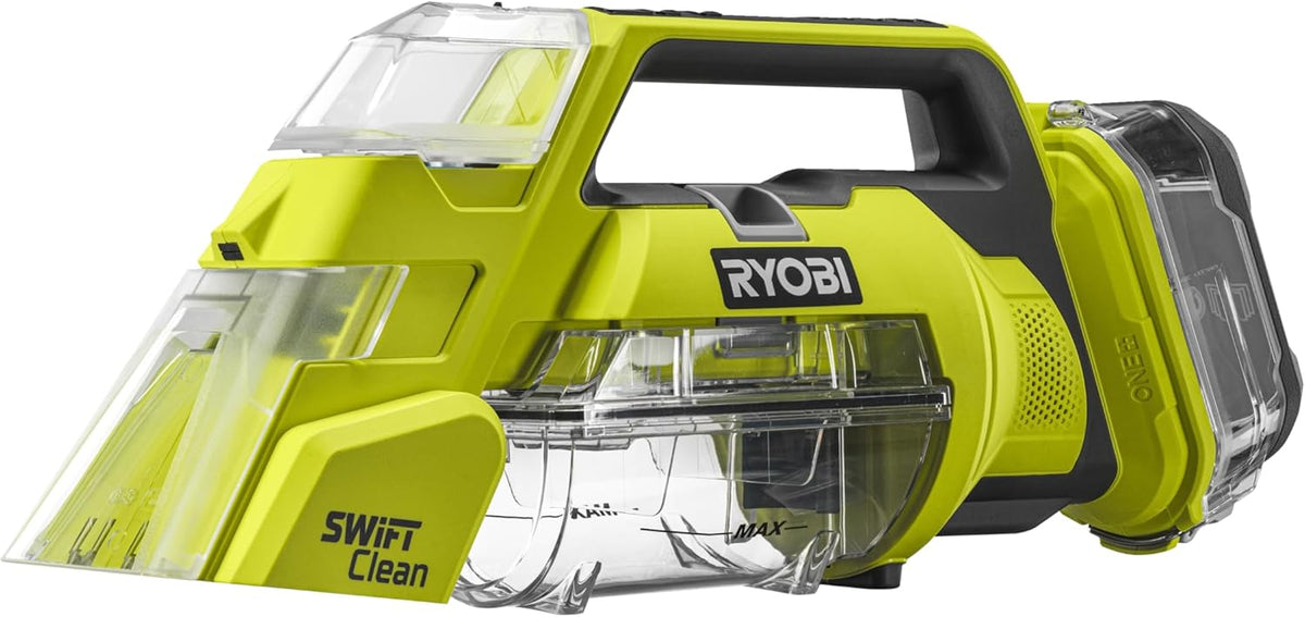 canapé RYOBI – sofa | 18 V, Jaune/Noir – Nettoyeur de tâches Compact Sans Fil ONE+ RDC18-0 | Idéal Voiture, petits espaces