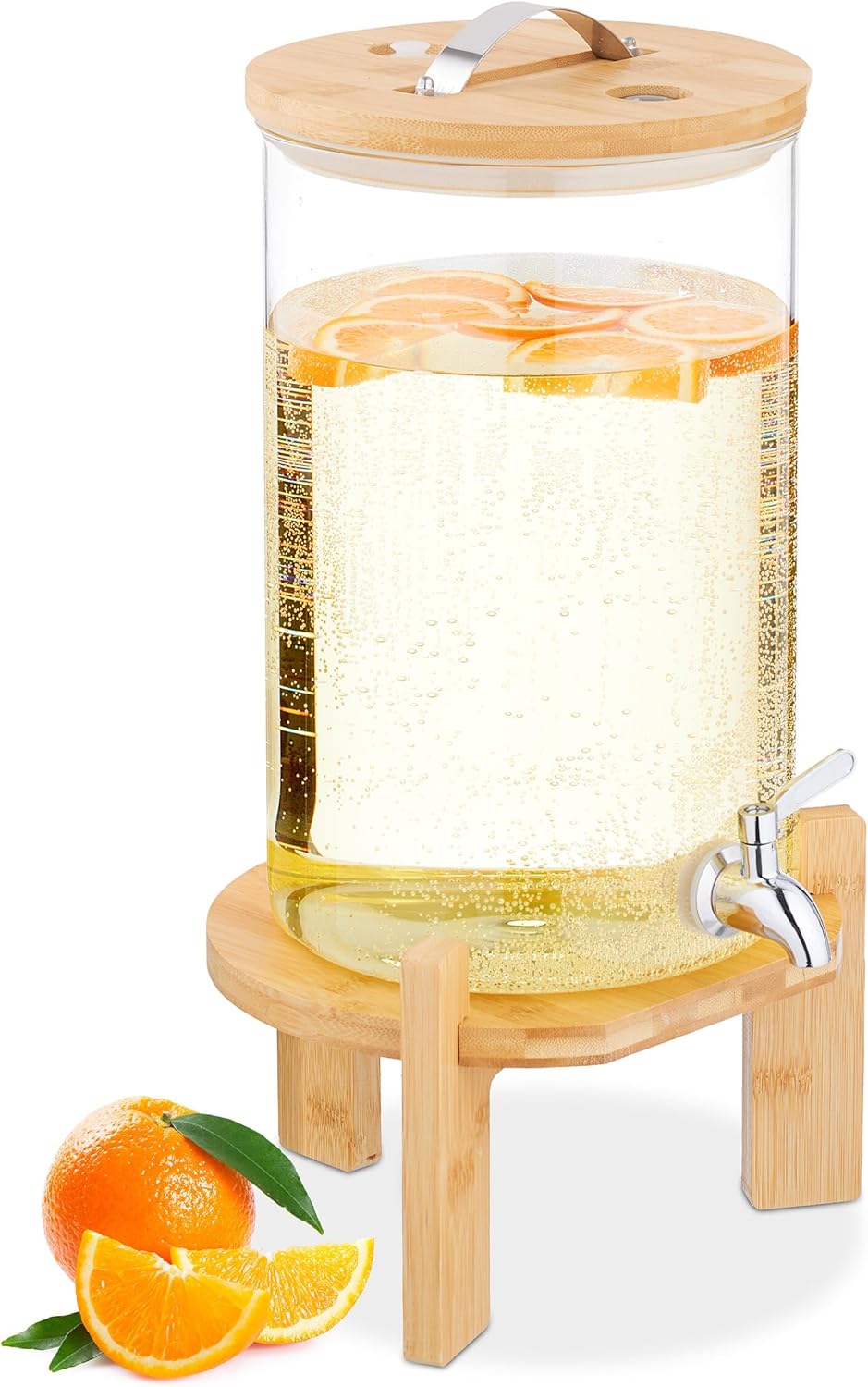 Distributeurs de boissons glacées Relaxdays | 8 litres, Transparent/Nature – Distributeur de Boisson Chaude ou Froide