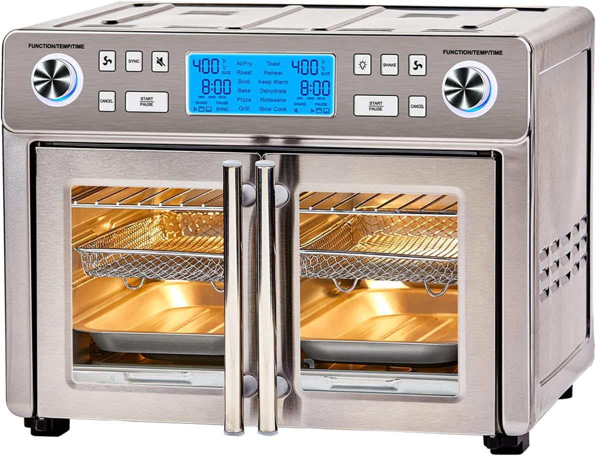 friteuse à air chaud Emeril Lagasse – air fryer | 25 litres, Argent – Everyday French Door 360 Friteuse à air | acier inoxydable