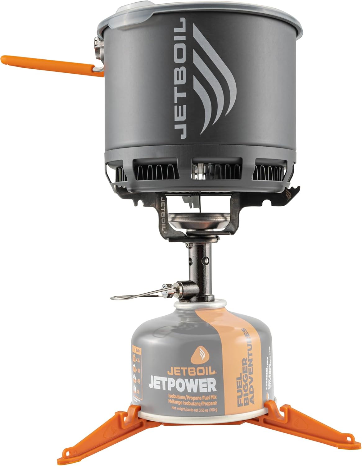 Camping et randonnée Jetboil – 130 x 112 mm | Gris/Orange, Stash - Réchaud