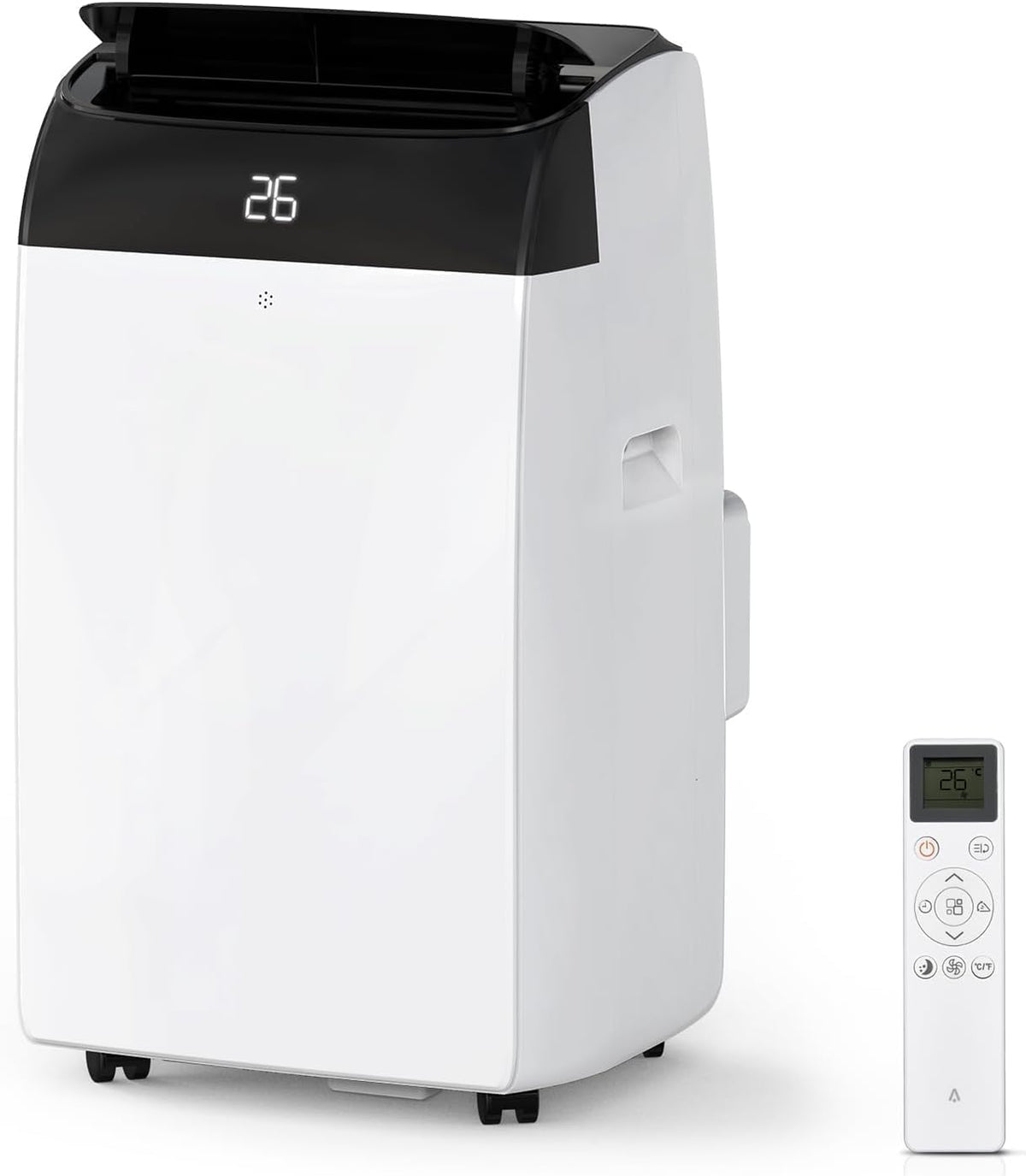 climatiseur portable Crevyteg | 10000 BTU, 46 m – Blanc/Noir | Climatiseur Mobile 3-en-1, Refroidissement – Déshumidification