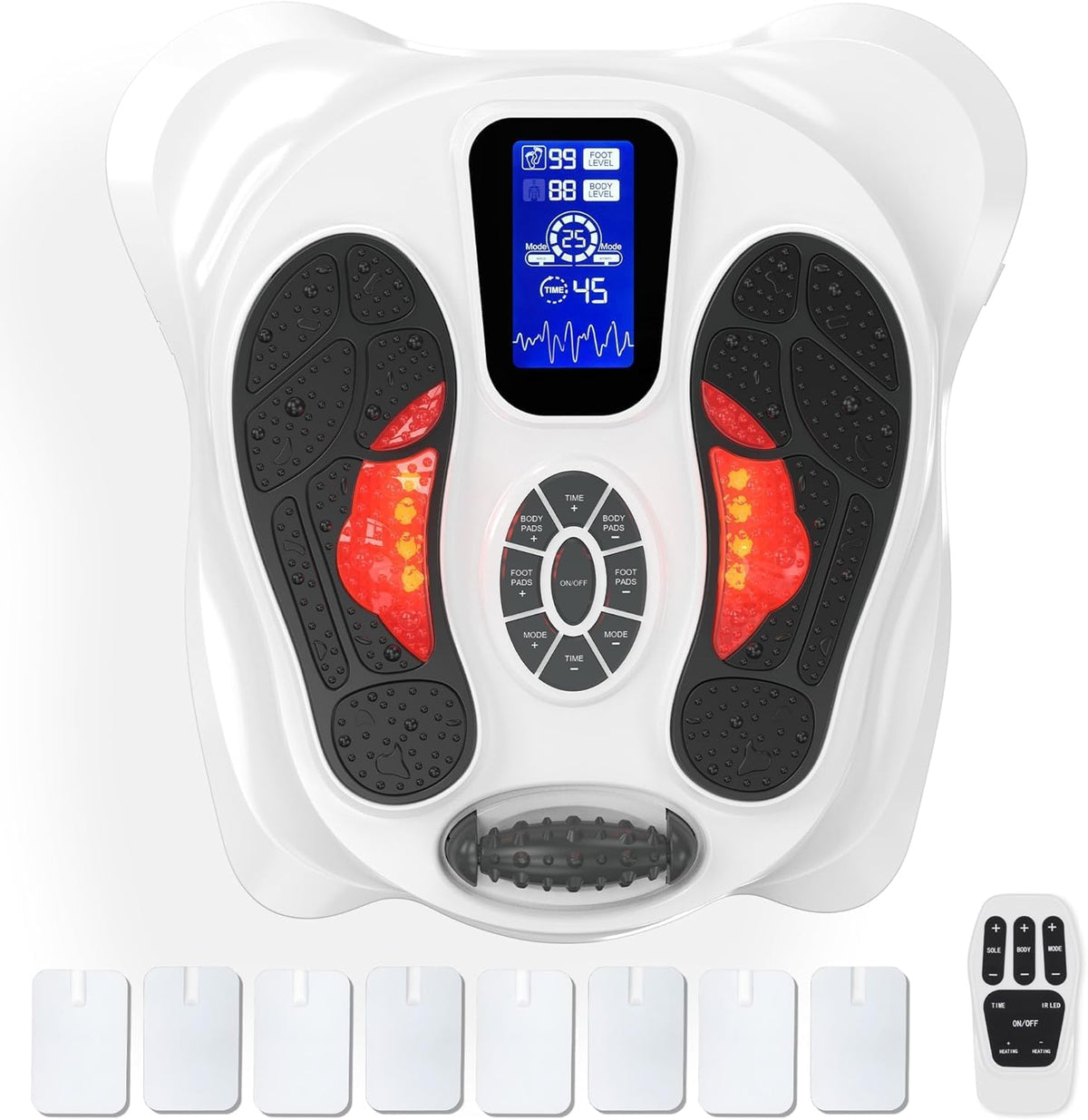Massage et relaxation Creliver – Blanc/Noir/Rouge | EMS + TENS Stimulateur Circulatoire Plus, Appareil Circulation Sanguine Jambes