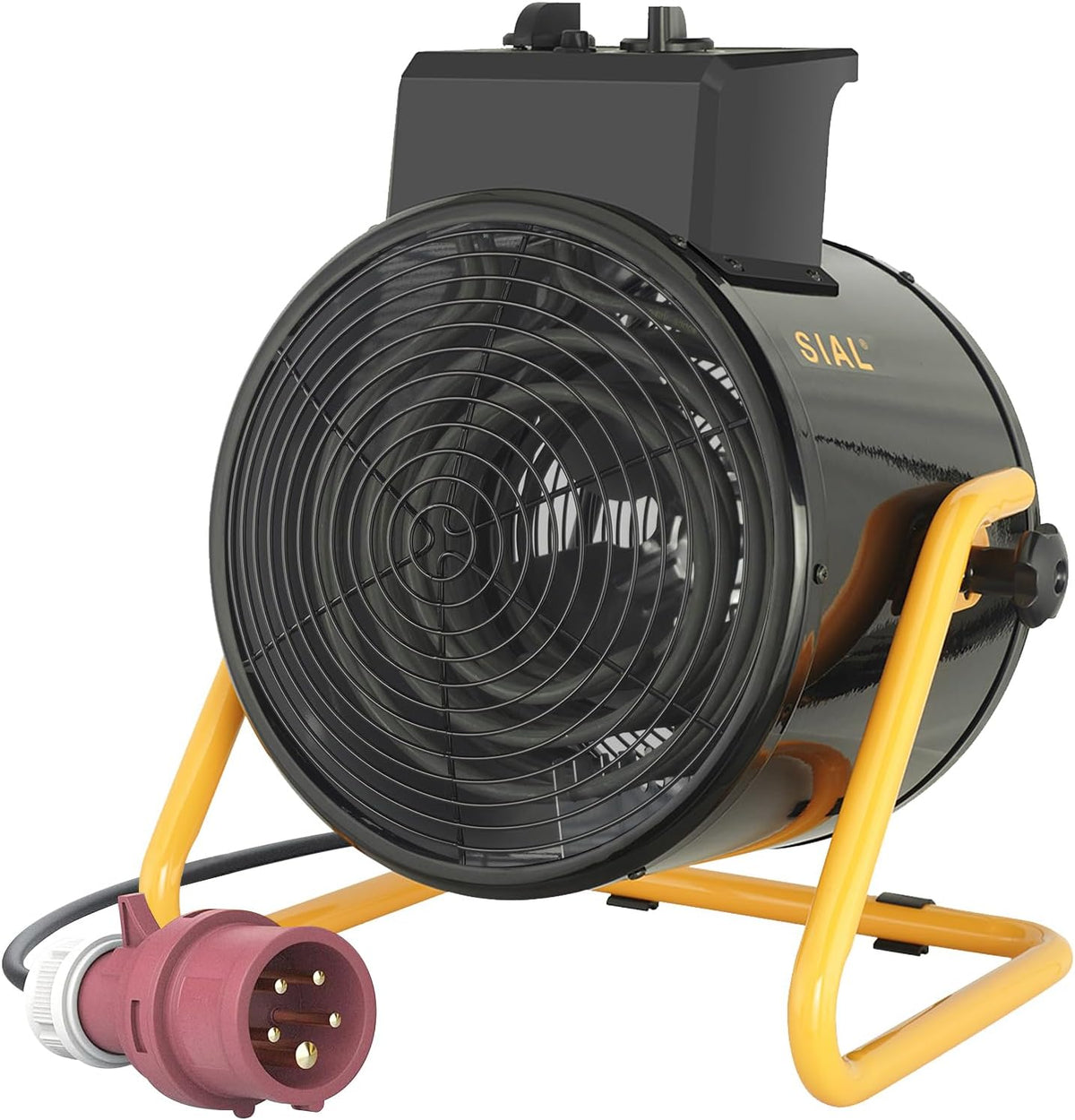 Radiateurs électriques SIAL | 9000 W, 400 V – Noir/Jaune | Industriel Radiateur électrique, Chauffage Soufflant - Pour Chantier