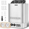 Mxmoonant équipement de sauna, 6 kW – 9 m | Argent, Poêle électrique pour sauna – poêle électrique pour sauna à vapeur sèche