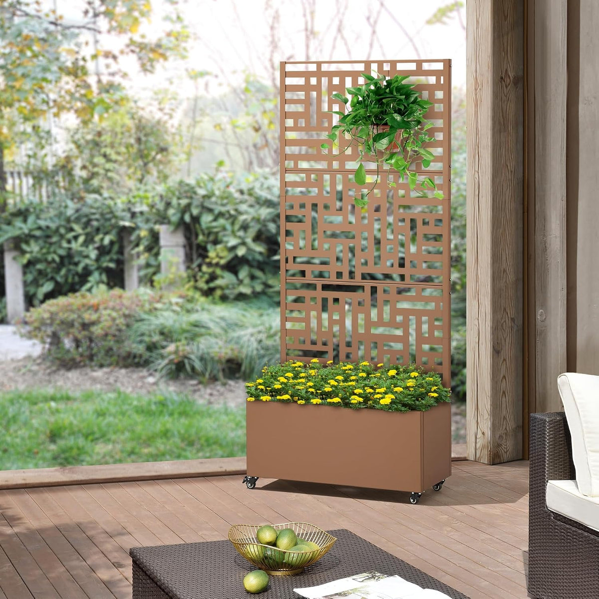 casa.pro Jardinières, 190 x 82 x 38 cm – Marron