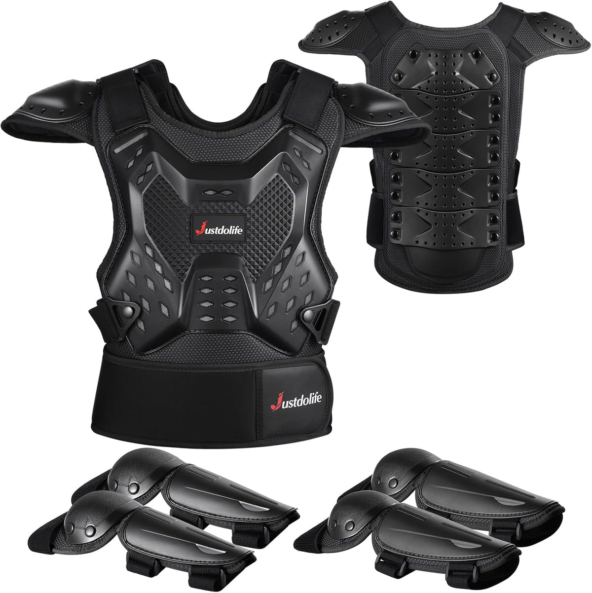 JUSTDOLIFE Genouillères, Noir – Équipement De Protection De Moto pour Enfant